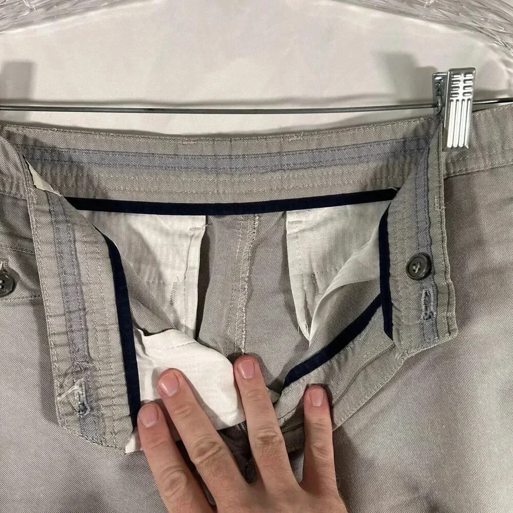 Zara Man Pants Men's 30 Solid Grey Pockets Button Zip Office Work Pants